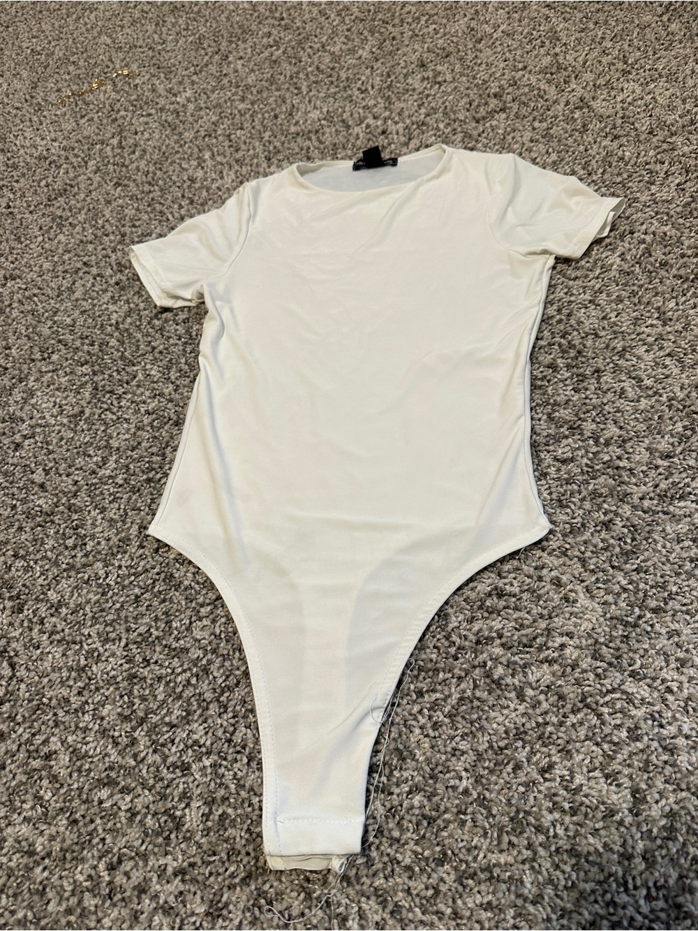 PrettyLittleThing Cream Short Sleeve One-Piece Bodysuit